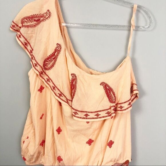 FREE PEOPLE | Easy on the Eyes Asymmetrical One Shoulder Top Women’s Size M - Picture 8 of 11